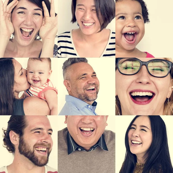 Set of Diversity People Laughing — Stock Photo, Image