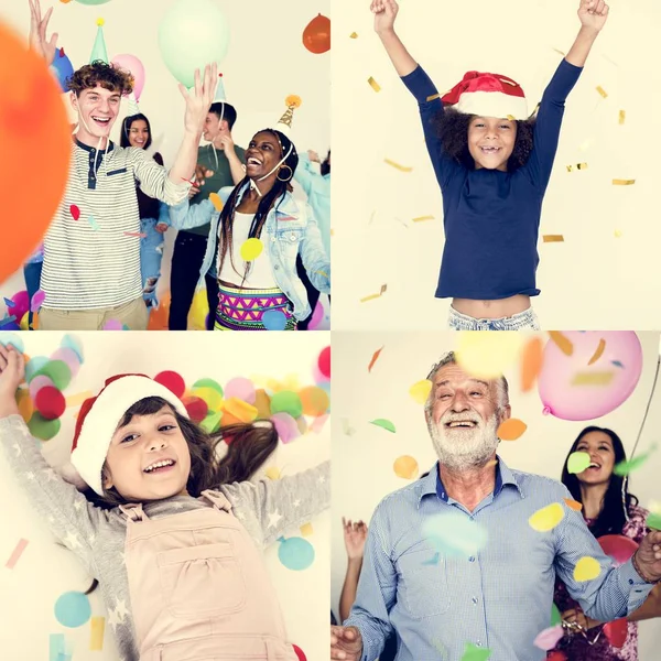 Conjunto de personas de diversidad con emoción de expresión —  Fotos de Stock