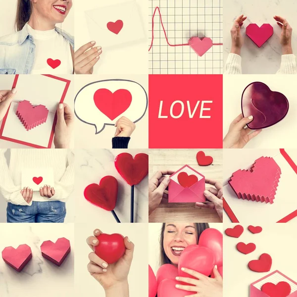 Srdce kresba a žena s láskou — Stock fotografie