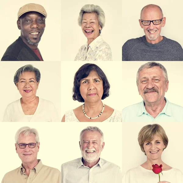 Set of Diversity Senior People — Stock Photo, Image