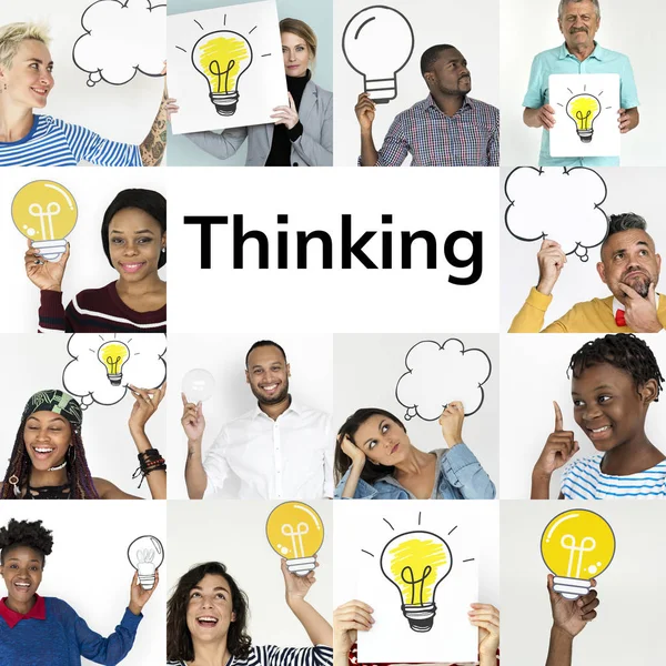 Çeşitlilik insanlarla ampulleri