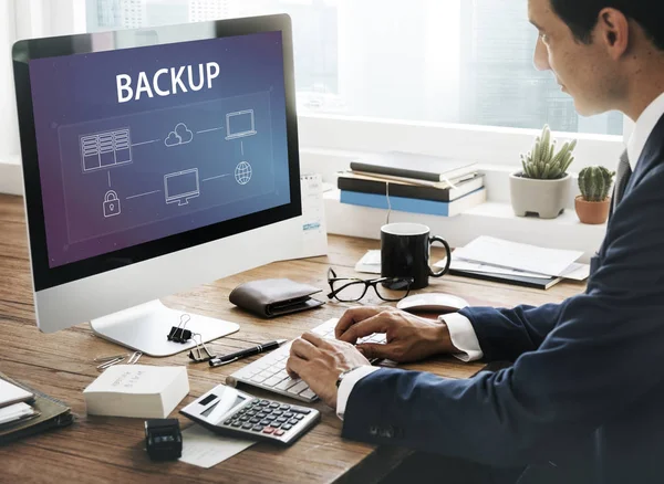 Businessman working with computer — Stock Photo, Image