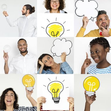 Çeşitlilik insanlarla ampulleri