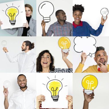 Çeşitlilik insanlarla ampulleri