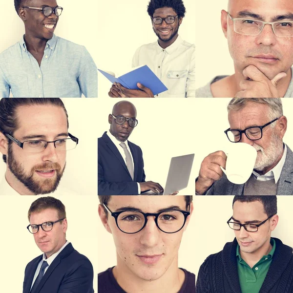 Collage med olika affärsmän — Stockfoto