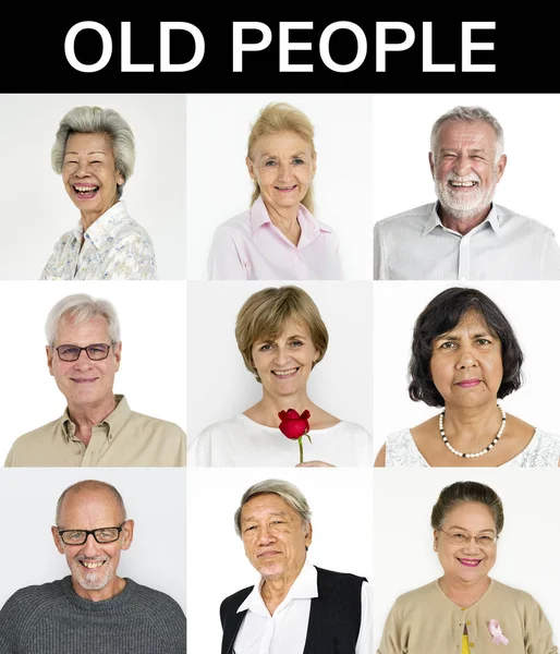 Set of Diversity Senior People — Stock Photo, Image