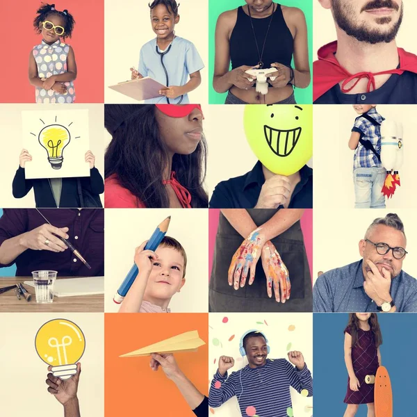 Personas diversas con ideas inspiradoras — Foto de Stock