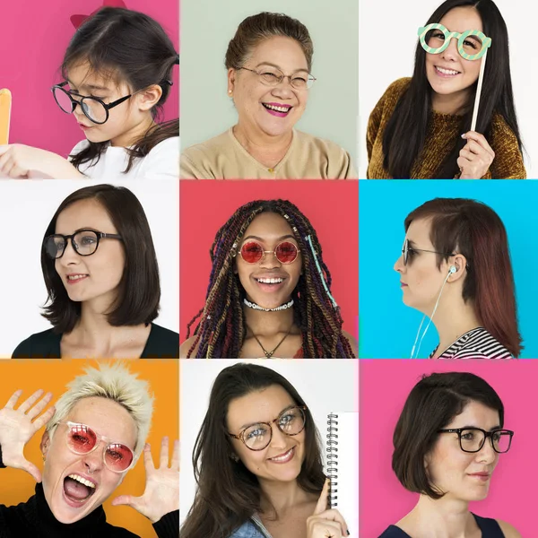 Mujeres de diversidad con rostro sonriente —  Fotos de Stock