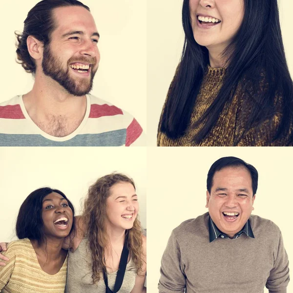 Conjunto de personas de diversidad riendo — Foto de Stock