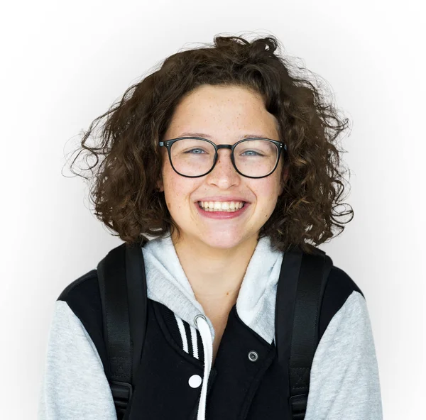 Sorrindo adolescente menina em uniforme — Fotografia de Stock