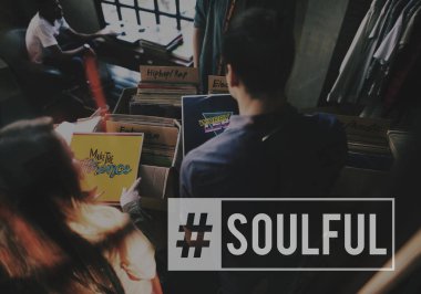 Vinil Dükkanı hipster arkadaşlar