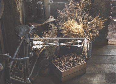 ahır vintage lambalar ile iç