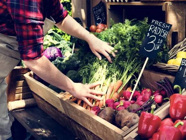 Propietario Fresh Grocery Organic Shop — Foto de Stock