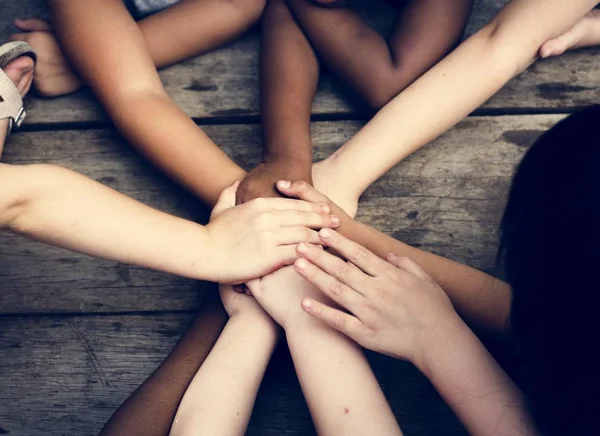 Kids Putting Hands Together — Stock Photo, Image