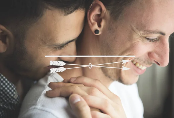 Embrasser jeune couple homosexuel — Photo