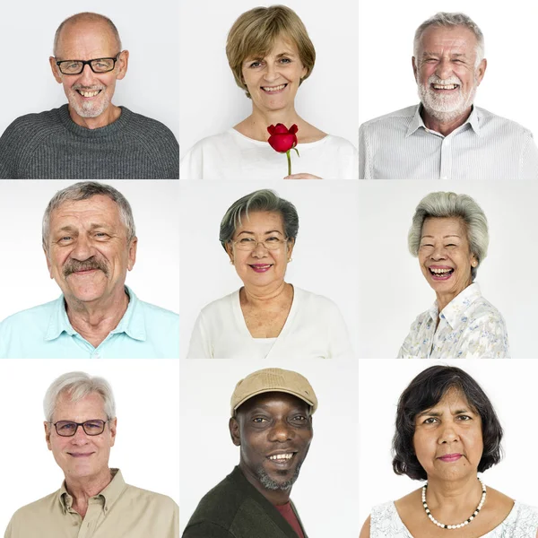 Conjunto de personas mayores de la diversidad —  Fotos de Stock