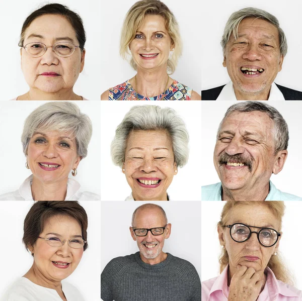 Set of Diversity Senior People — Stock Photo, Image