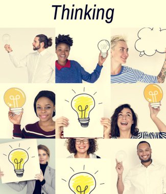 Çeşitlilik insanlarla ampulleri