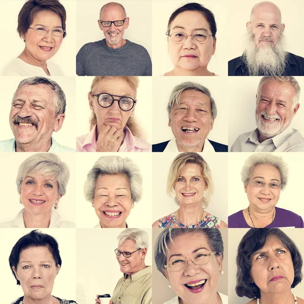 Set of Diversity Senior People — Stock Photo, Image