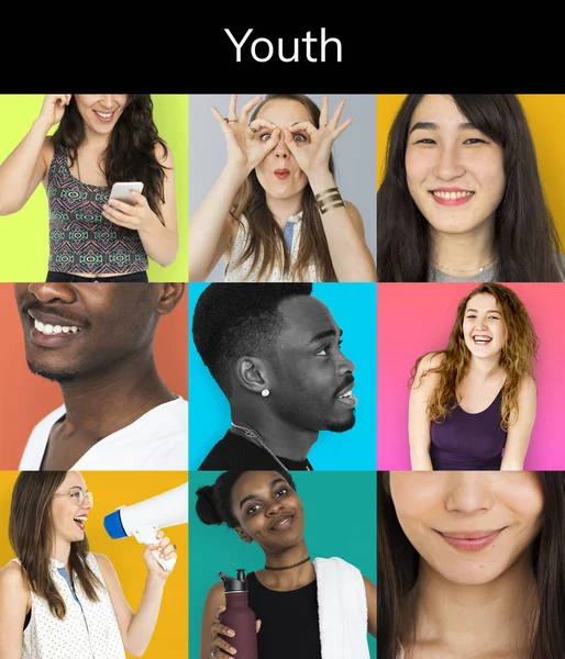Conjunto de diversidade juventude — Fotografia de Stock