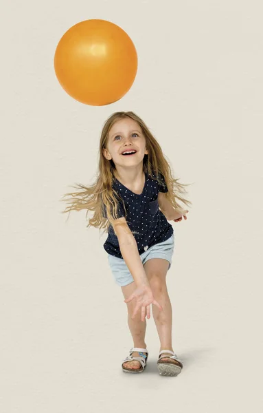 Girl with air balloon — Stock Photo, Image