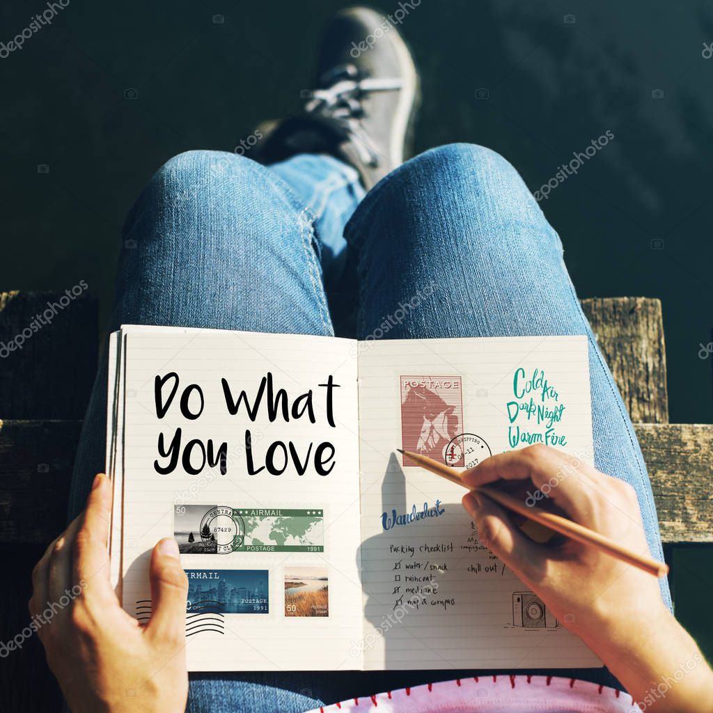 woman writing in diary