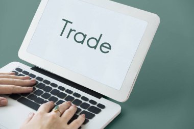 Dizüstü bilgisayarda yazan kadın klavyesi