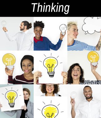 Çeşitlilik insanlarla ampulleri