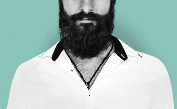Bărbat cu mustață și barbă — Fotografie, imagine de stoc