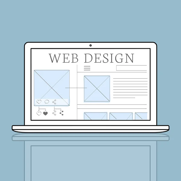 웹 디자인 템플릿 노트북 — 스톡 사진