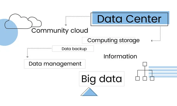 Sjabloon met Data Center concept — Stockfoto
