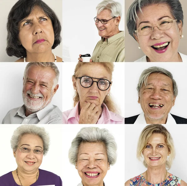 Set of Diversity Senior People — Stock Photo, Image