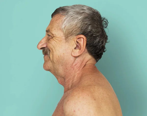 Starší muž s knírkem — Stock fotografie