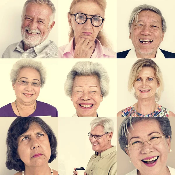 Set of Diversity Senior People — Stock Photo, Image