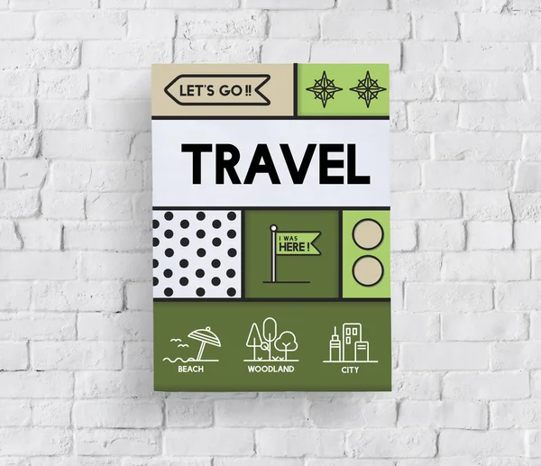 Beyaz tuğla duvara afiş 