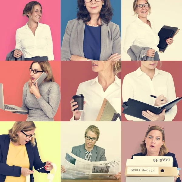 Set van diversiteit zakelijke vrouwen — Stockfoto