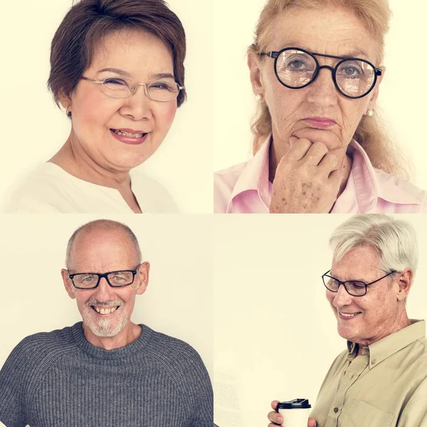 Set of Diversity Senior People — Stock Photo, Image