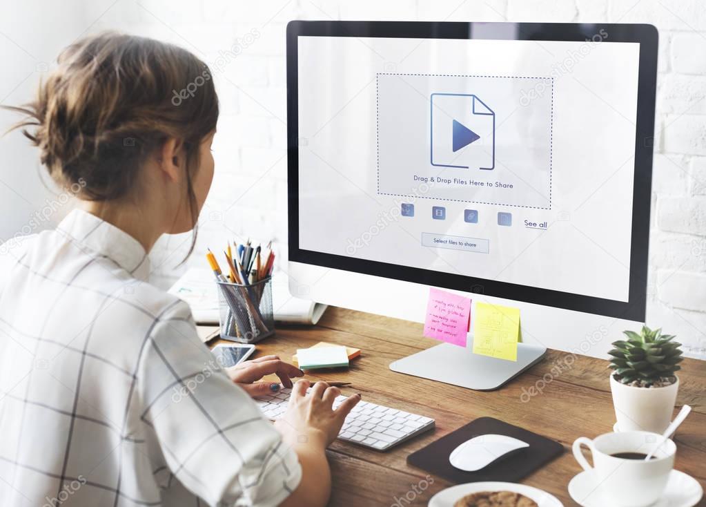 woman working with computer