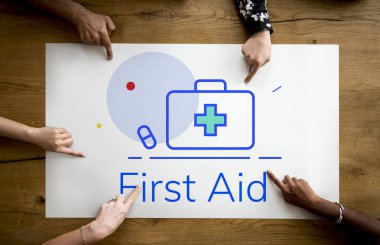 Tıbbi başlık işaret eden eller