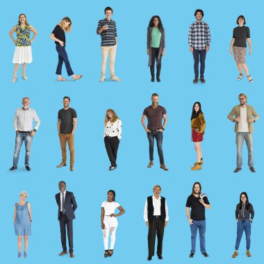 Çok ırklı insanlar ayakta 