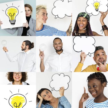 Çeşitlilik insanlarla ampulleri