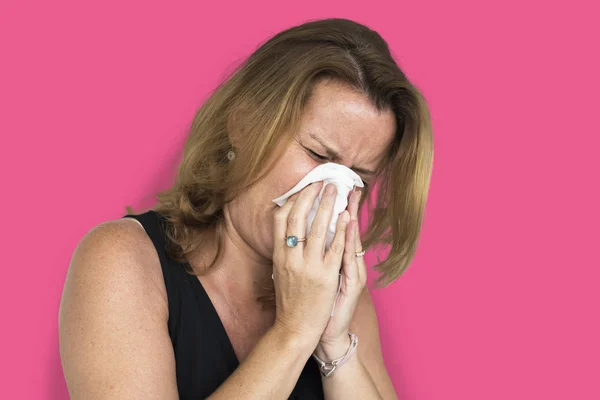 Mujer caucásica enferma —  Fotos de Stock