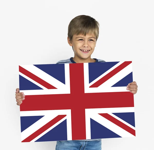 Jongen bedrijf banner — Stockfoto