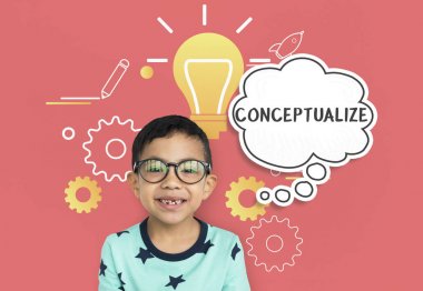 Gözlüklü küçük çocuk