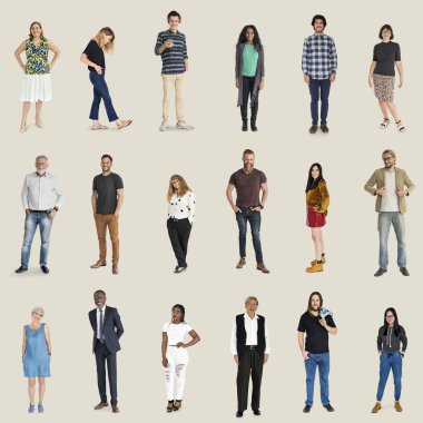 Çok ırklı insanlar ayakta 