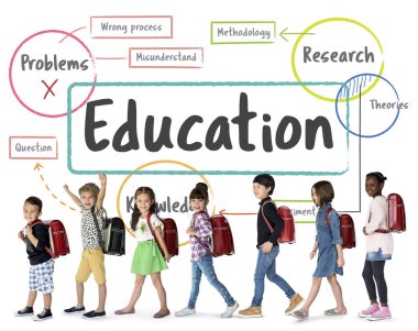 sırt çantaları ile yürüme çocuklar