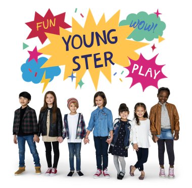 çok kültürlü okul çocukları birlikte