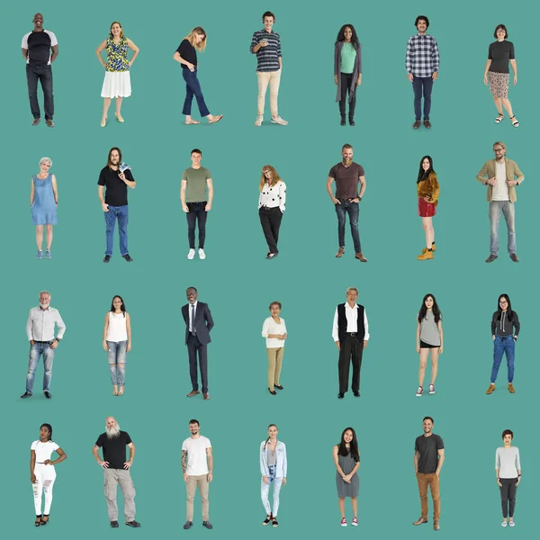 Diversidad personas cuerpo completo — Foto de Stock