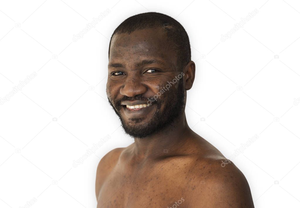 shirtless african man