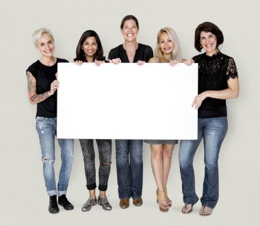 Çok ırklı insanlar holding afiş